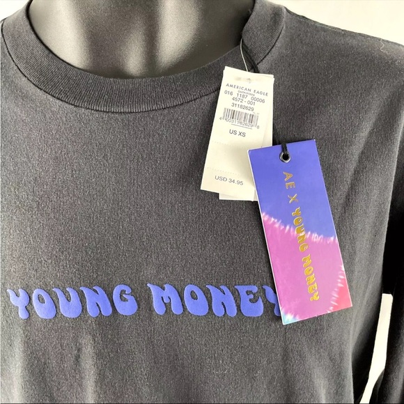 New Mens American Eagle X Young Money Collab Long Sleeve T-Shirt Sz XS NWT - Picture 3 of 7